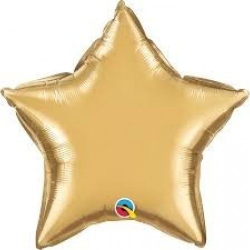   GLOBO 20" FOIL ESTRELLA CHROME ORO