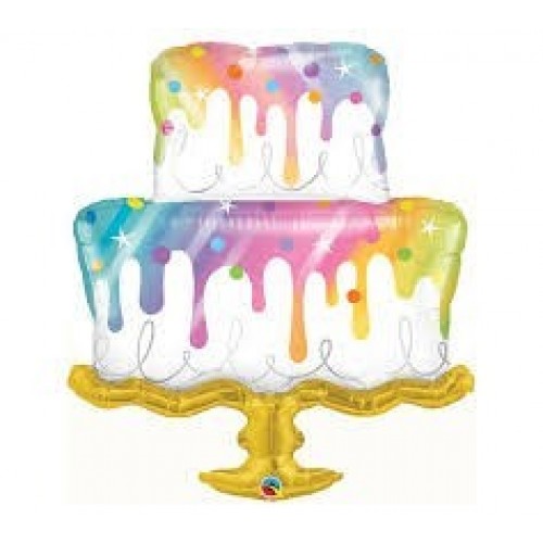 GLOBO 39" FOIL PASTEL ARCOIRIS GOTEO