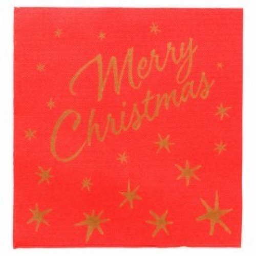 50 SERVILLETAS ROJA MERRY CHRISTMAS