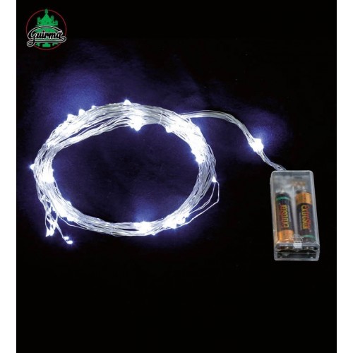 GUIRNALDA HILO 70LED BLANCO C/PILA 90C