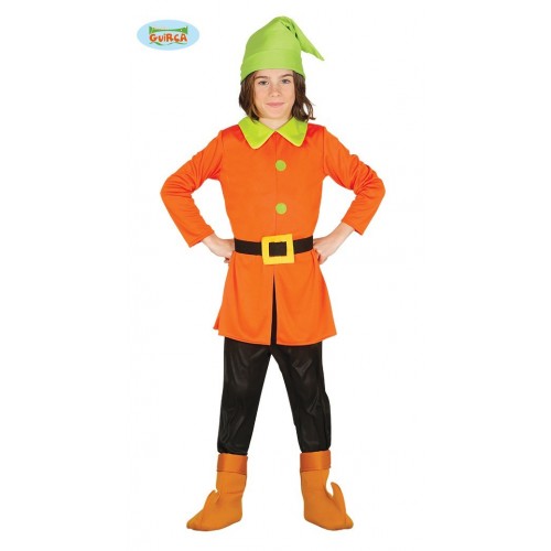 DISFRAZ 7A9AÑOS ENANITO NARANJA
