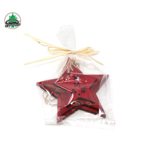 3 ESTRELLAS XMAS ROJA MADERA