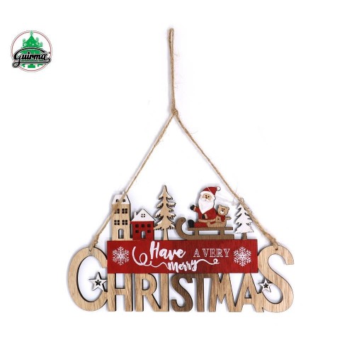 $D COLGANTE MERRY CHRISTMA MADERA 21X12