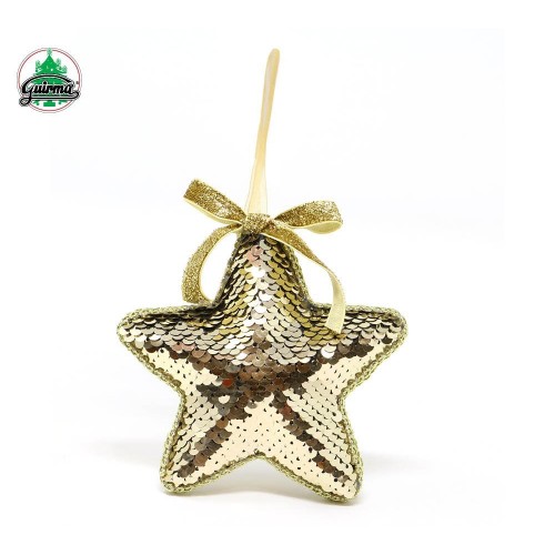 $D COLGANTE ESTRELLA LENTEJUELA ORO