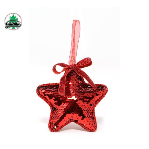 $D COLGANTE ESTRELLA LENTEJUELA ROJO