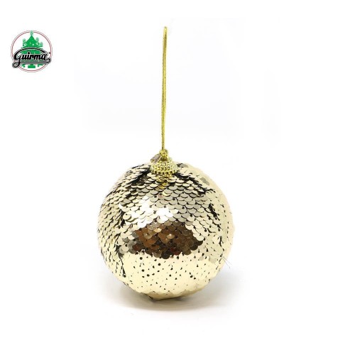 $D COLGANTE BOLA LENTEJUELAS ORO