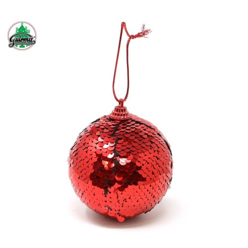 $D COLGANTE BOLA LENTEJUELA ROJO