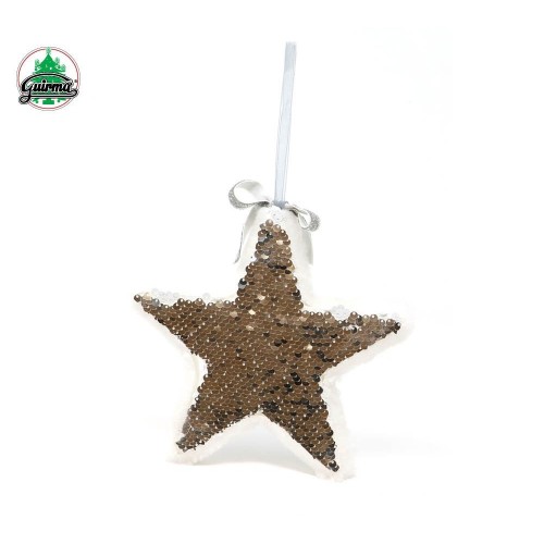 COLGANTE ESTRELLA LENTEJUELA ORO 18CM