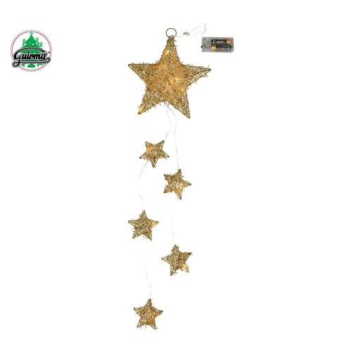 $D COLGANTE ESTRELLAS ORO LEDS 20CM