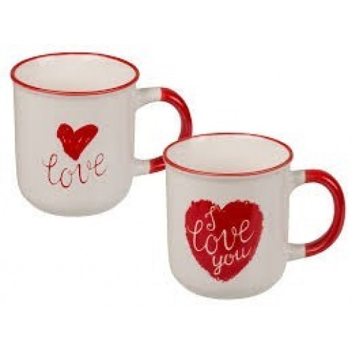 TAZA CON CORAZON ROJO SURTIDO