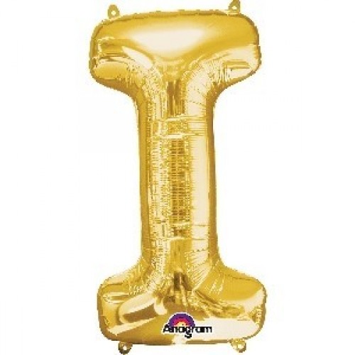 $E GLOBO 16" PALO FOIL LETRA I ORO