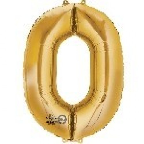 $ GLOBO 16" PALO FOIL NUMERO 0 ORO