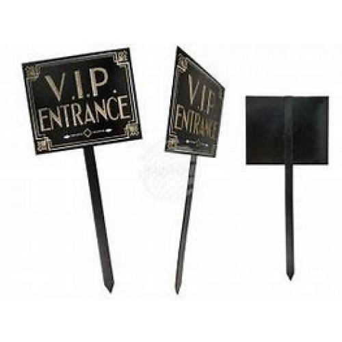 CARTEL C/GLITTER VIP ENTRANCE 72.5X33CM