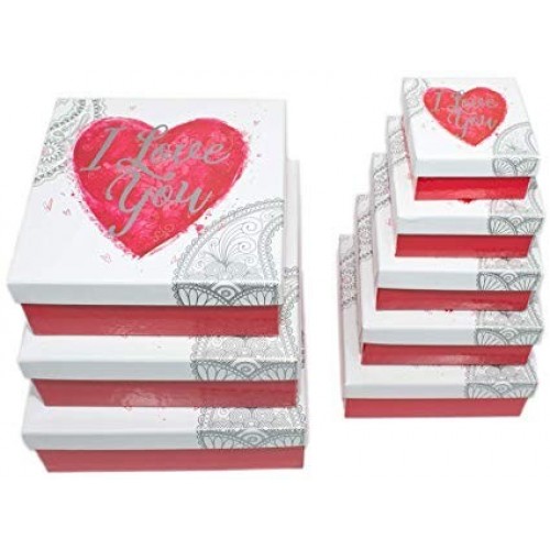 CAJA REGALO I LOVE YOU 8X8X4CM