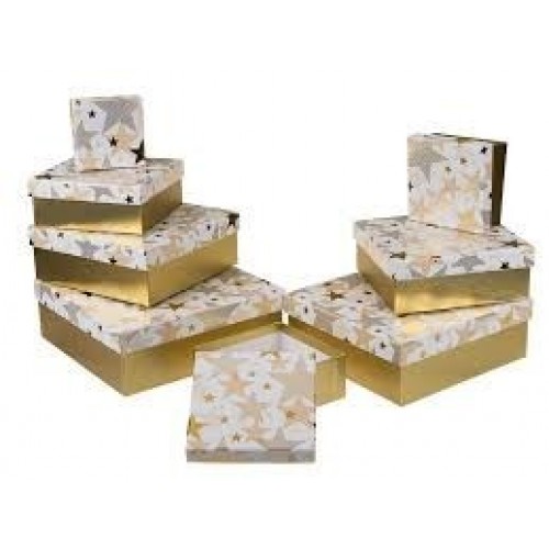   CAJA REG ORO C/STARS 20X19.5X5CM