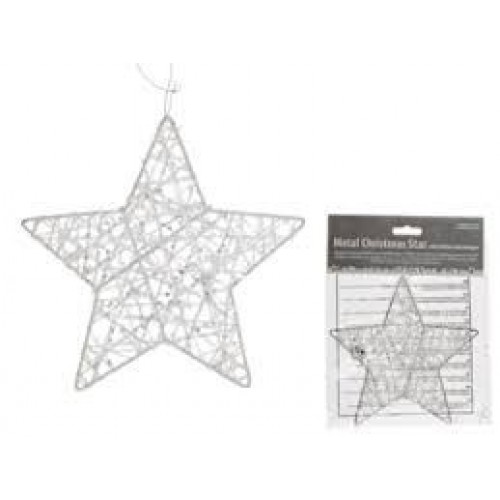 ESTRELLA BLANCA METAL C/GLITTER 30CM