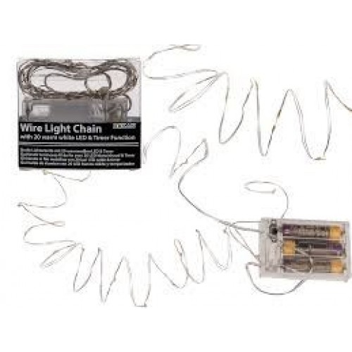   GUIRNALDA ALAMBRE 20 LED BLANCO 2MT