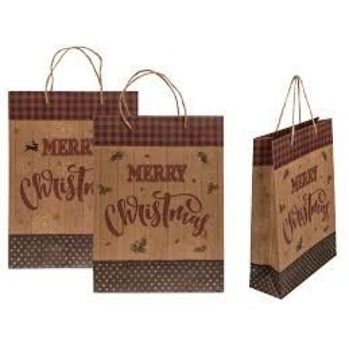 BOLSA REGALO KRAFT MERRY CHRISTMAS