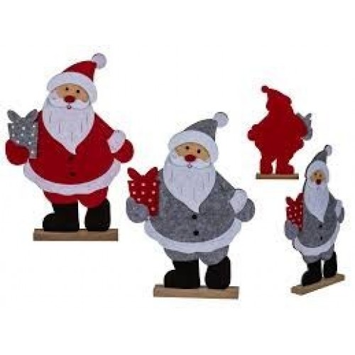 MUÑECO PAPA NOEL MADERA SURT. 30.5X21C