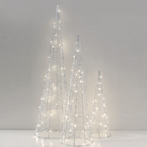 CONO METAL CON 18 LED BLANCO 40CM