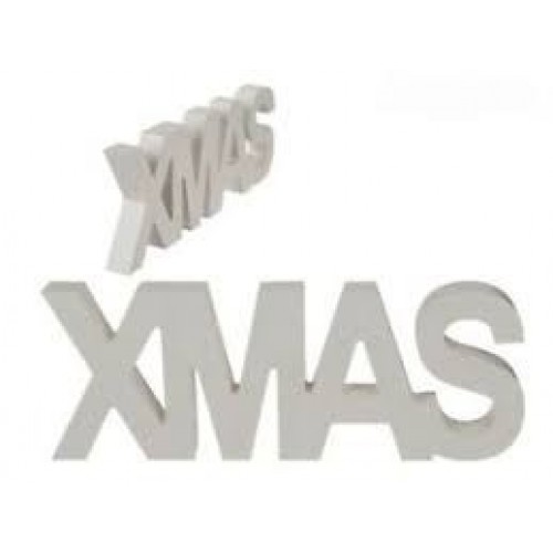 LETRAS XMAS MADERA BLANCA 27X10CM