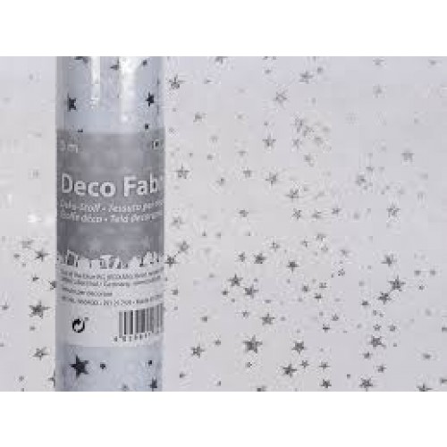 R/TELA DECO BLANCA ESTRELLA PLATA 30X5M