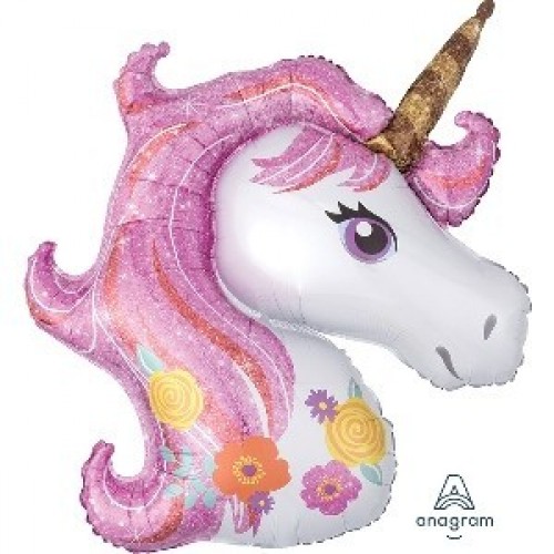   GLOBO 35" FOIL CABEZA UNICORNIO