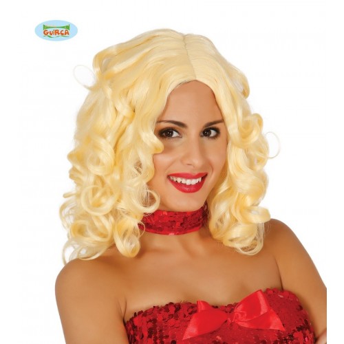 $D  PELUCA MELENA RIZOS RUBIA