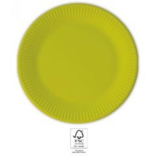   8 PLATOS CARTON VERDE 23CM