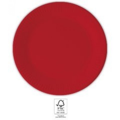   8 PLATOS CARTON ROJO 19,5CM