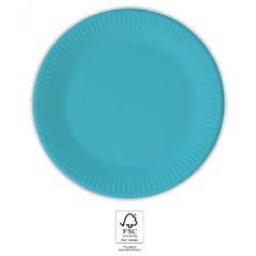   8 PLATOS CARTON AZUL 19,5CM
