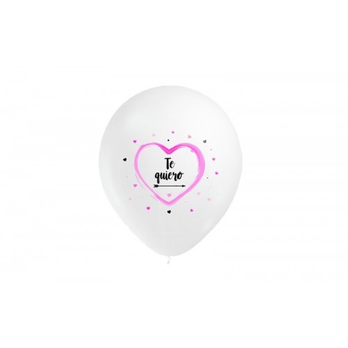 8 GLOBOS BLANCO TE QUIERO