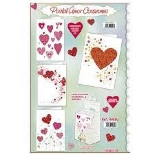 $D TARJETA AMOR CORAZONES 