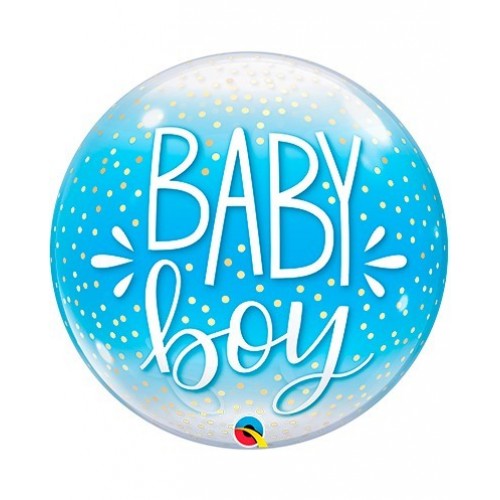 GLOBO 22" BURBUJA BABY BOY CELESTE