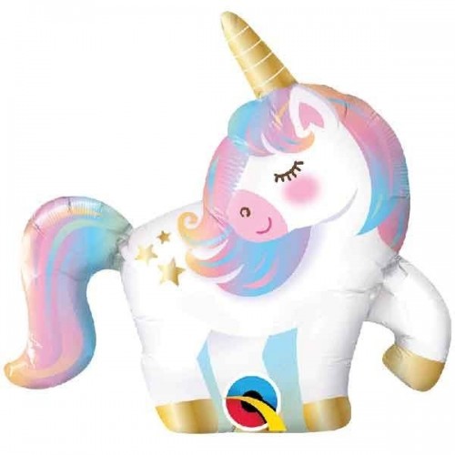GLOBO 14" PALO FOIL FORMA UNICORNIO
