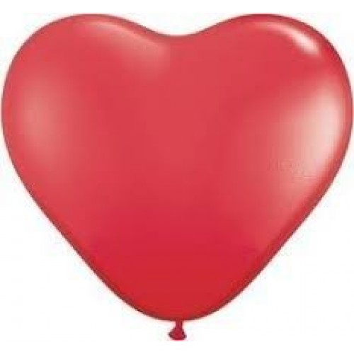   100 GLOBOS 11" LATEX CORAZON ROJO
