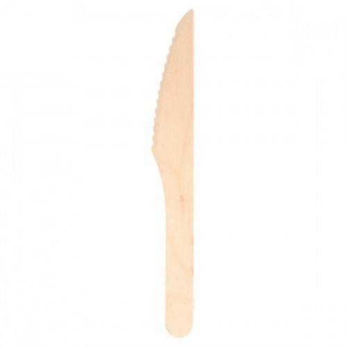 100 CUCHILLOS MAKAN MADERA 16,4CM