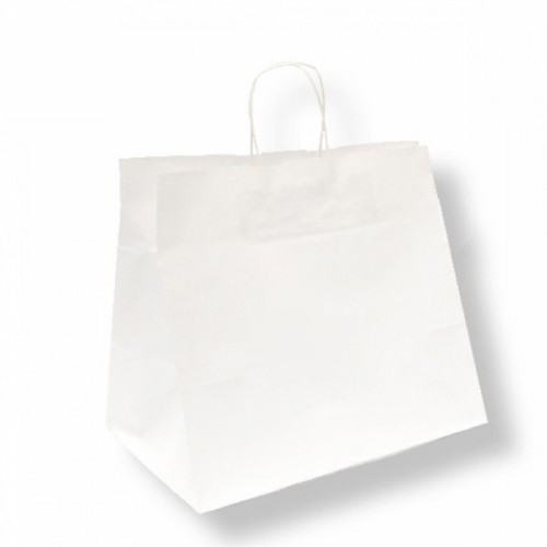 $    BOLSA C/ASA BLANCA 32 21X28,5CM