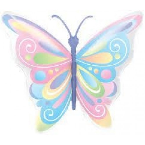 GLOBO 40" FOIL FORMA MARIPOSA PASTEL