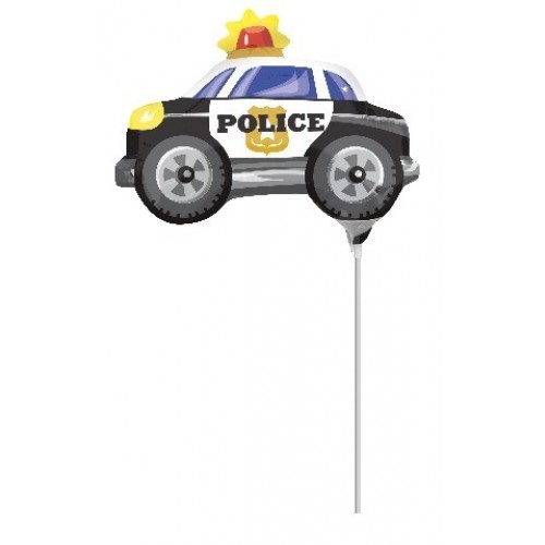 $D GLOBO 14" PALO FOIL COCHE POLICIA