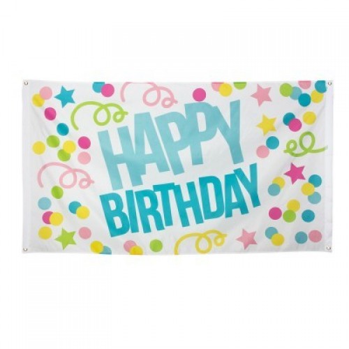  BANDERA "HAPPY BIRTHDAY" 90X150CM