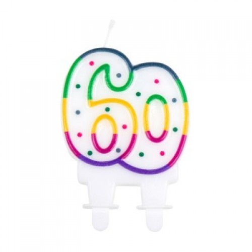 $D VELA FORMA N60 PUNTOS MULTICOLOR 12C