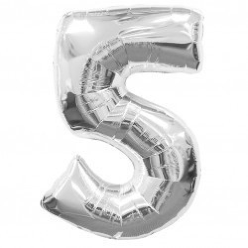 $E GLOBO 34" FOIL FORMA N5 METAL PLATA