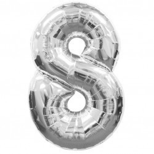 $  GLOBO 34" FOIL FOR N8  MET PLATA