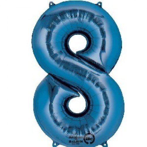$ GLOBO 34" FOIL FORMA N8 AZUL