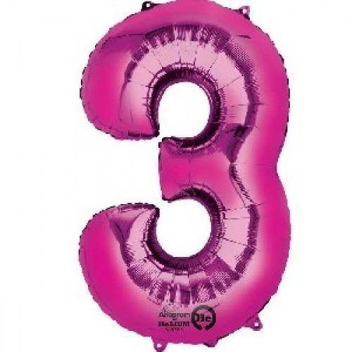 $ GLOBO 34" FOIL FORMA N3 FUCSIA