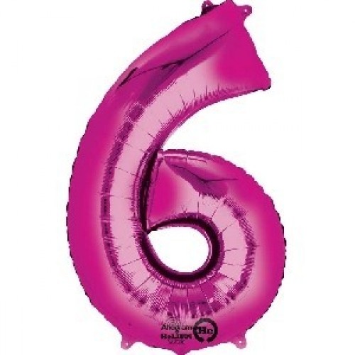 $ GLOBO 34" FOIL FORMA N6 FUCSIA