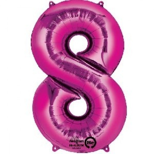 $ GLOBO 34" FOIL FORMA N8 FUCSIA