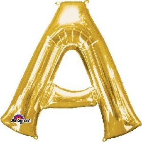   GLOBO 34" FOIL LETRA A METAL ORO