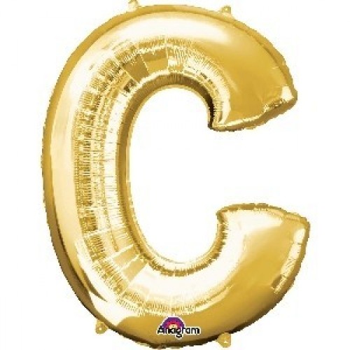   GLOBO 34" FOIL LETRA C METAL ORO